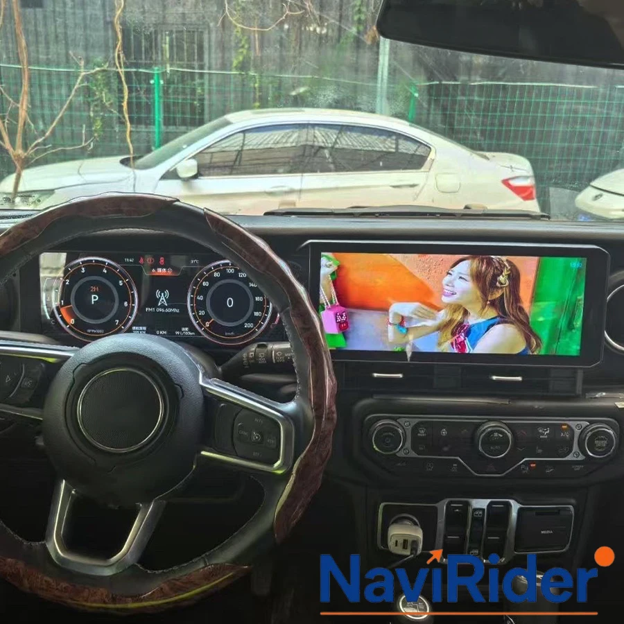 12.3inch+12.3inch For Jeep Wrangler 2018-2022 LCD Instrument Panel Carplay Car Radio Multimedia Video Player Android Dual Screen