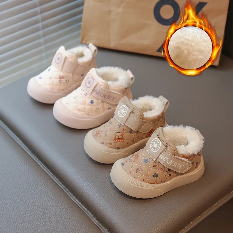 Toddler Baby Boots Winter Boys Girl Warm Baby Snow Boots Plush Soft Bottom Infant Shoes Newborn Baby Outdoor Sneakers Kids Shoes