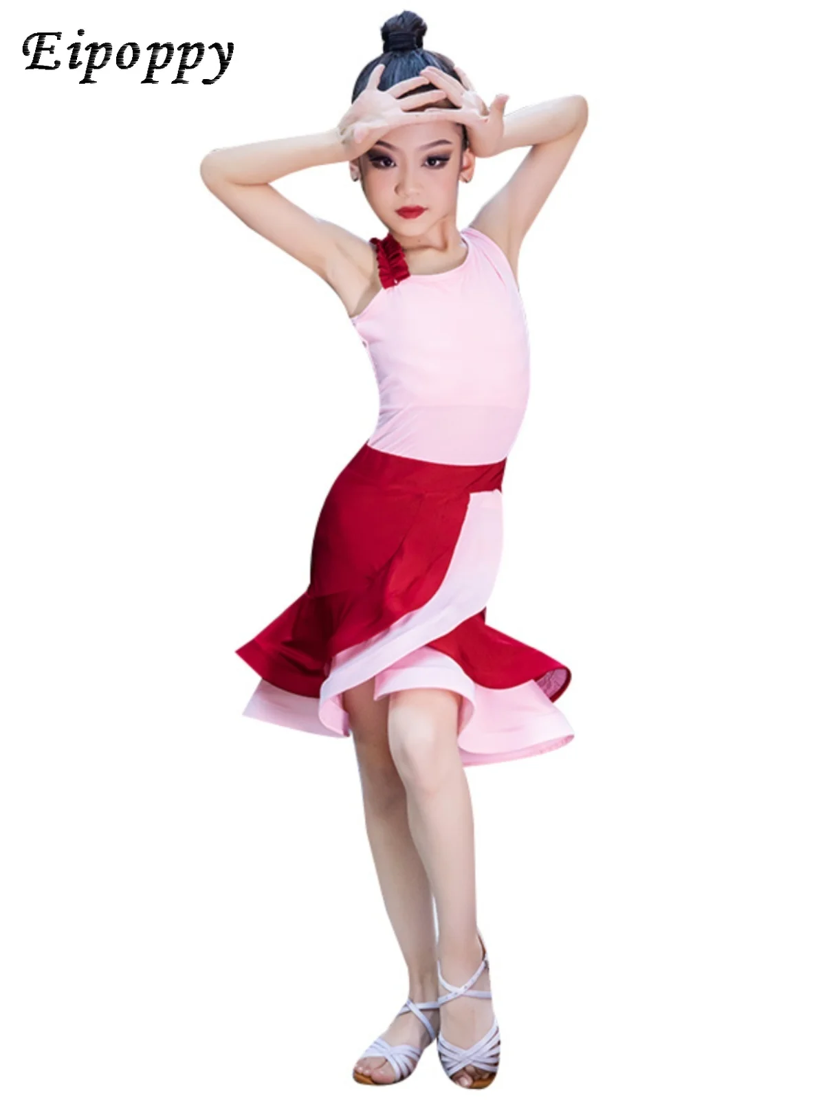 Latin Dance Split Girls Exercise Clothing Performance Wear Dance Skirt