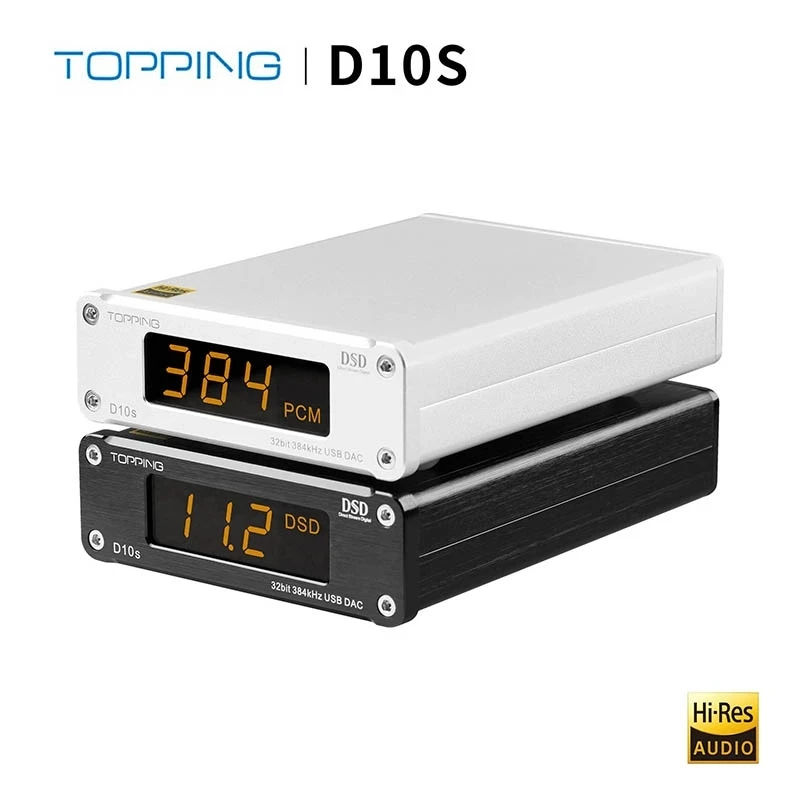 TOPPING D10S MINI USB DAC AMP CSS XMOS XU208 ES9038Q2M DSD256 PCM 384kHz Audio Amplifier Decoder D10 S