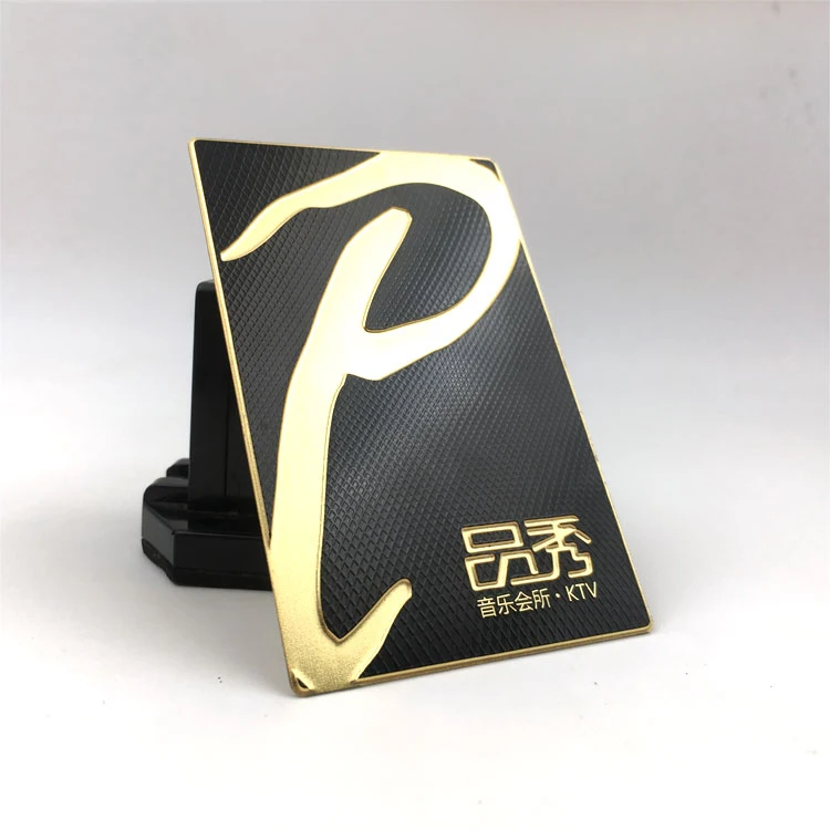 Customized query 2025 Wholesale 304 Stainless Steel Material Custom Printing Services Durable Black and Gold Metal Cards for VIP