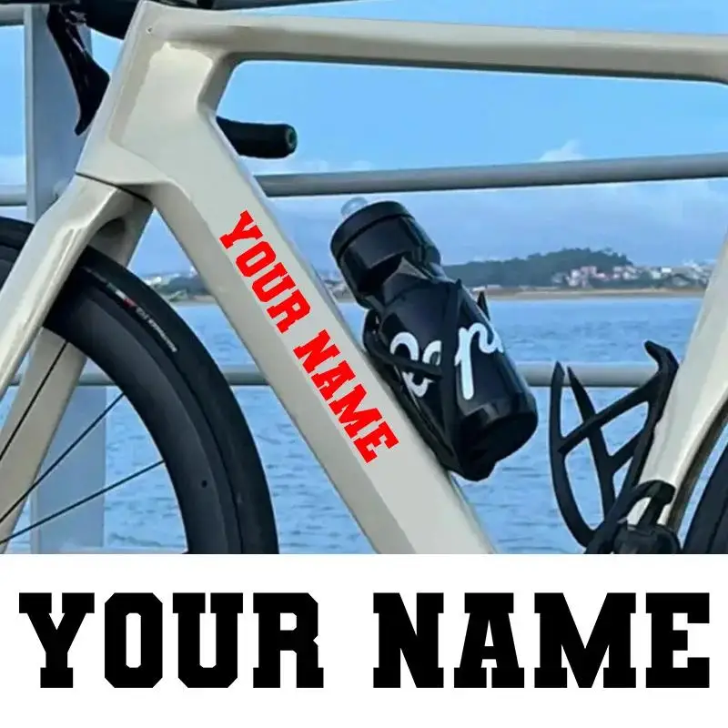 1PC Custom Name Bike Frame Vinyl Decal, Waterproof UV-Resistant Self-Adhesive Text Sticker for Road & Mountain Bike Frame Decor
