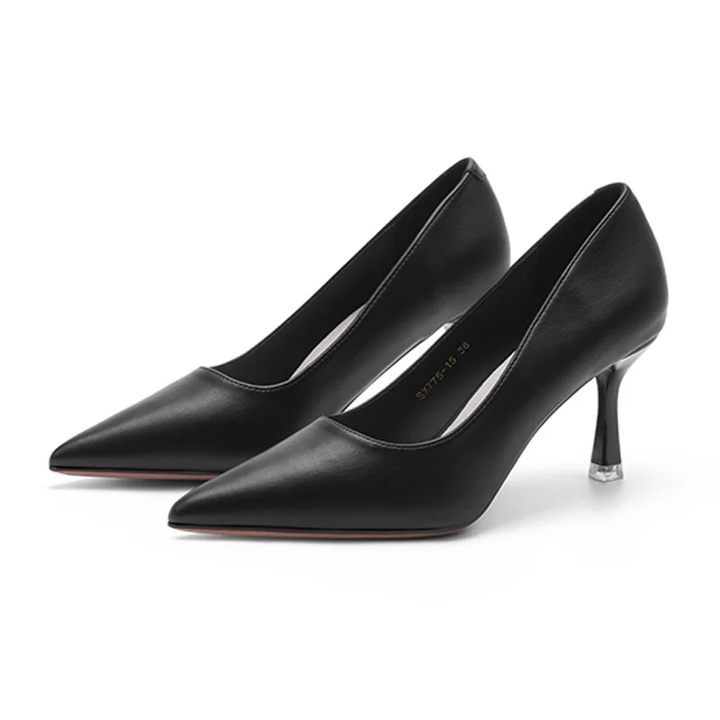 

Spring Autumn Women Pumps Slip on Office Ladies Working Shoes 2026 New Solid Pointed Toe Dress High Heels Shoes Zapatos De Mujer