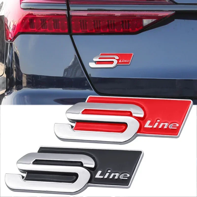 1 قطعة سيارة معدنية لاصق الشعار شارة الديكور الشارات لأودي Sline TT Q2 Q3 Q5 Q7 Q8 A3 A4 A5 A6 A7 R8 B5 B6 B7 B8 C5 RS4 RS5 V8