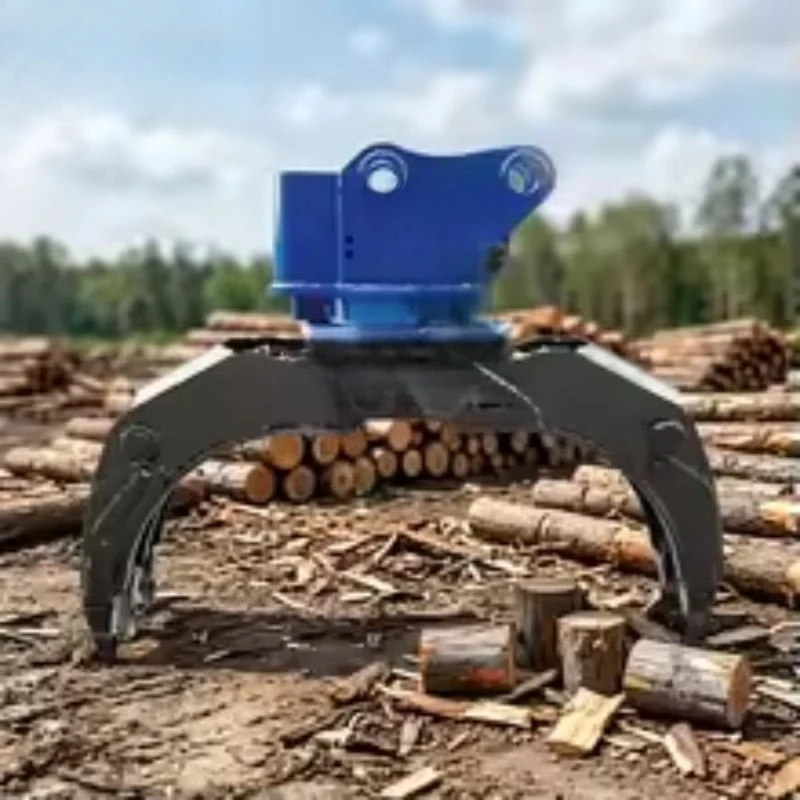 7-11 Ton Excavator Hydraulic Swivel  Durable Excavator Mounted Attachment for Log Timber Handling and Construction Site