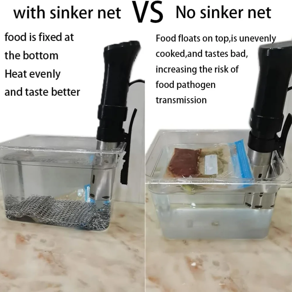 Вес Sous Vide Грузила из нержавеющей стали с 2 зажимами Полный погружной аксессуар Sous Vide для идеально приготовленных пищевых продуктов