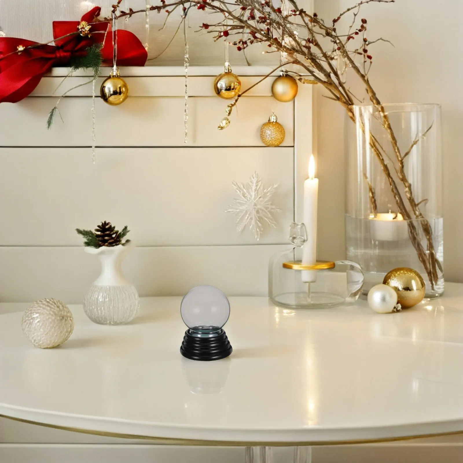 2Pcs Clear Glass Snow Globe Covers Thickened Transparent DIY Craft Holiday Decoration Snow Water Globe Shell for Christmas
