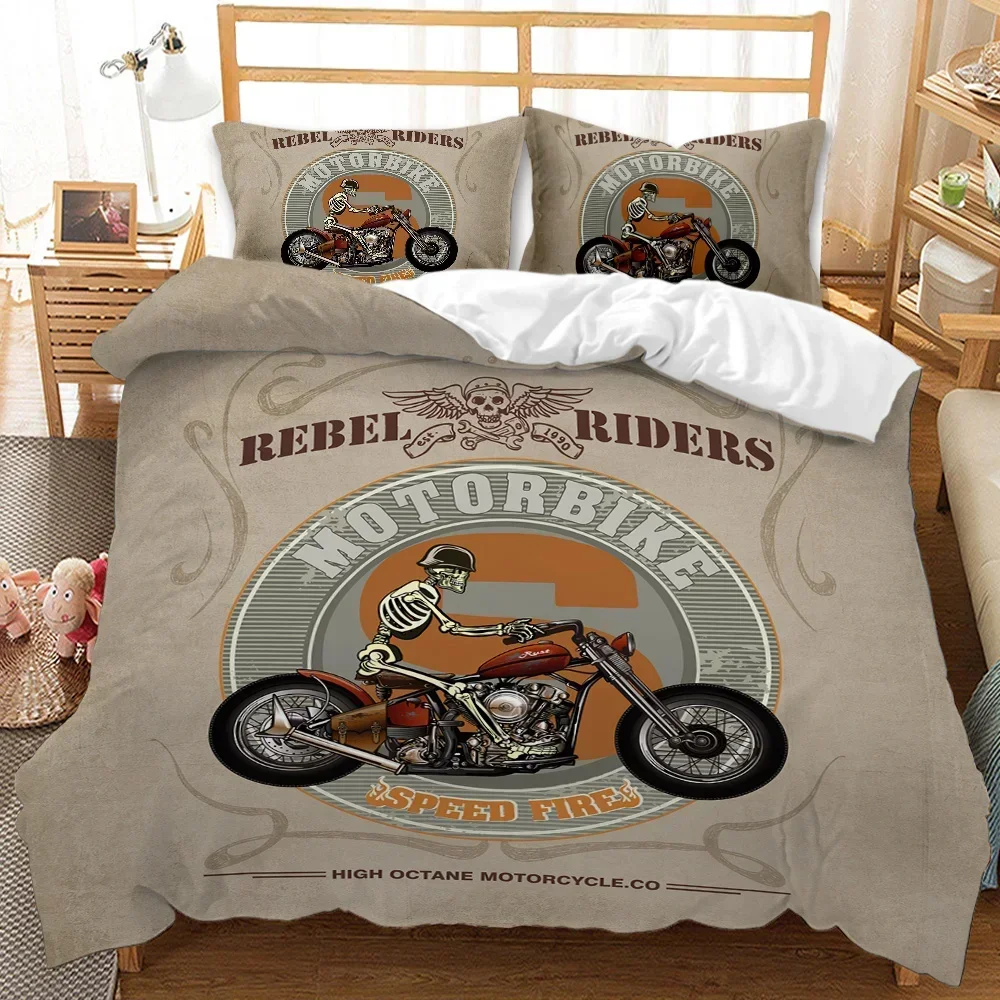 

Motorbike Motocross Rider Comfortable Duvet Quilt Cover Pillowcase Bedding Set Children Bedroom Decoration Home Textile