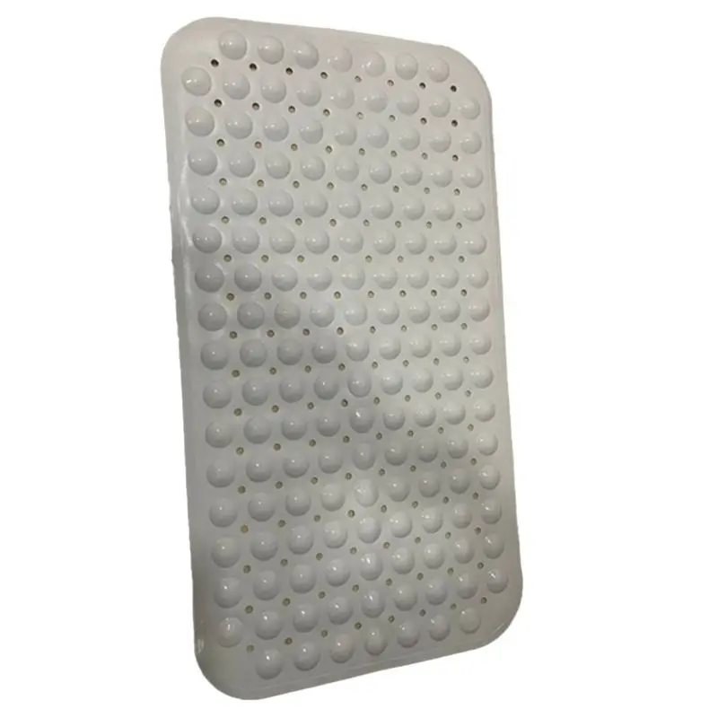 

AB11-Long Bathtub Mat PVC Non-Slip Anti Mould Shower Mat With Drain Holes & Suction Cups Machine Washable Solid White100x40cm