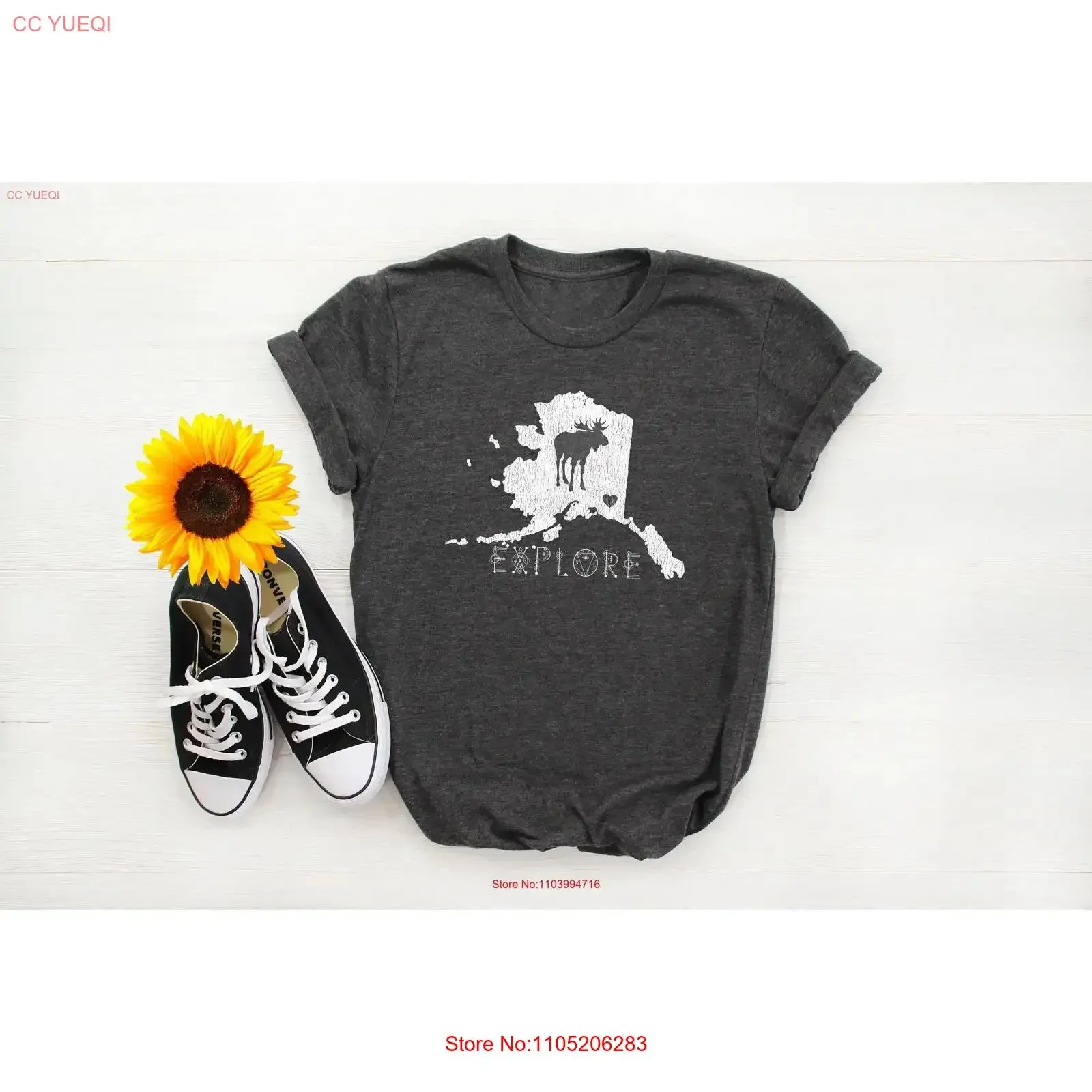 

Alaska T Shirt Moose Explore Outfit State of I Love Souvenir UNISEX SIZING vintage Washed streetwear Soft homme Slightly