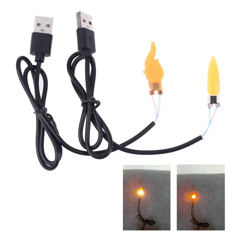 DC5V 1800K LED Flash Candle Light With USB Interface Edison Flame Filament DIY Party Decorative Light Bulb Accessories