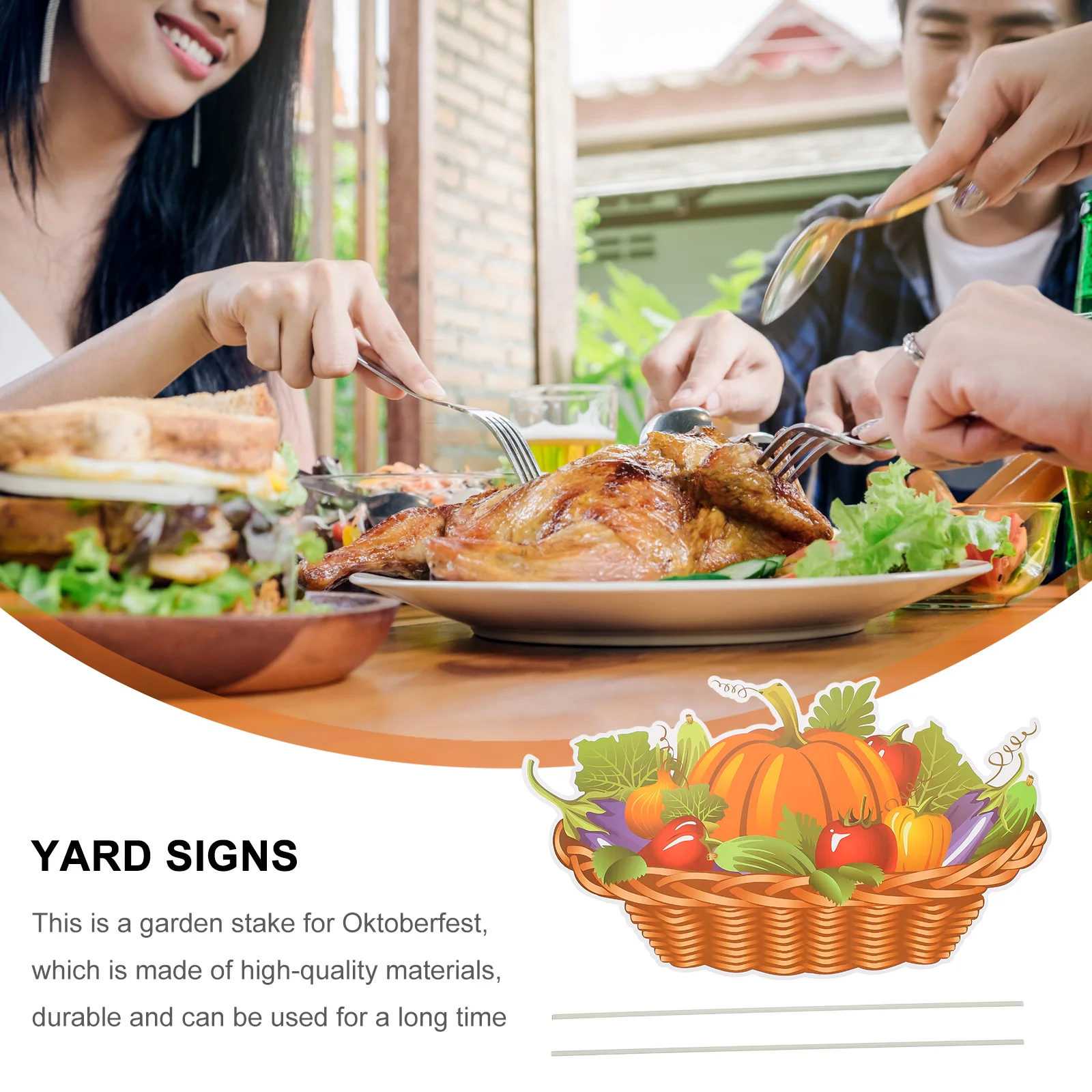 

1Pcs Garden Insert Board Bright Colors Festive Patterns Fashion Yard Decor Outdoor Lovely Yard Sign Thanksgiving Insert Board