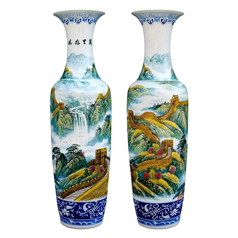 

Jingdezhen hand-painted large ceramic floor vase ornaments big Chinese vase 160cm high