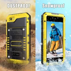 For iPhone X XS Max XR 8 7 Plus IP68 Waterproof Aluminum Metal Case Heavy Duty Military Armor Shockproof Cover Screen Protector