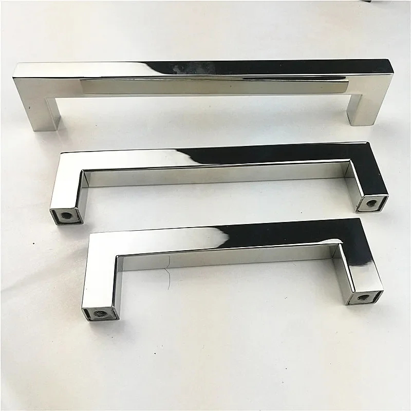 Square Bar Stainless Steel Brushed Black Mirror Door Handle  Kitchen Door Cabinet Handle Pull Knob