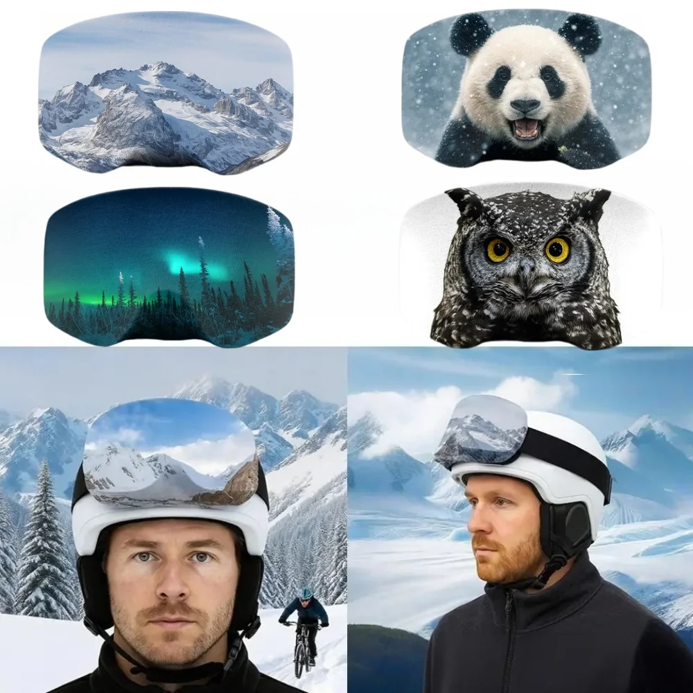 

1/2/4Pcs Fashion Printed Ski Goggle Cover Elastic Scratch-resistant Dust-proof Snowboarding Winter Snow Sport Glasses Cover Gear