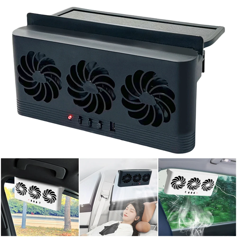 تعمل بالطاقة الشمسية مروحة عادم السيارة القضاء على رائحة غريبة مشعاع السيارة مروحة التبريد USB بالطاقة نافذة السيارة مروحة تنفيس الهواء للمركبات #1