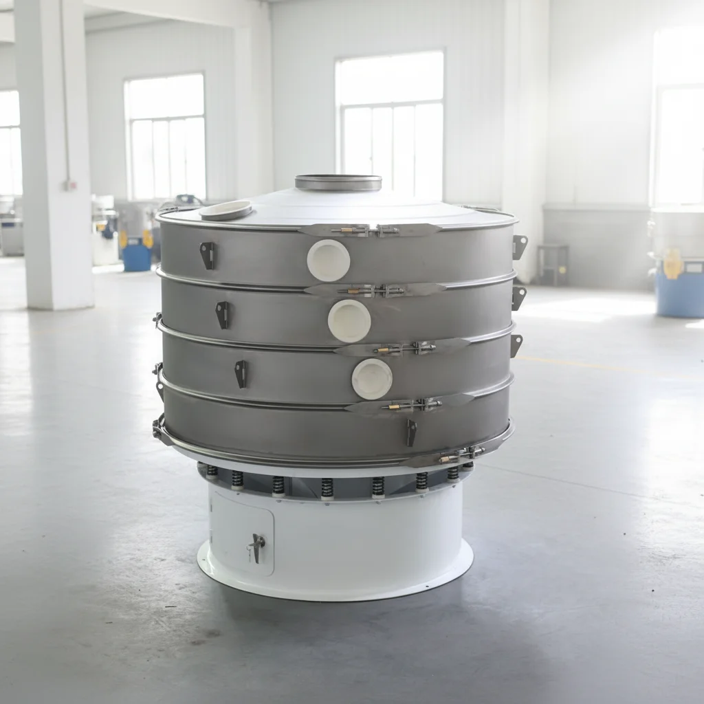 3 Deck Round Vibrating Screen For Chemical Powder Dust-Proof