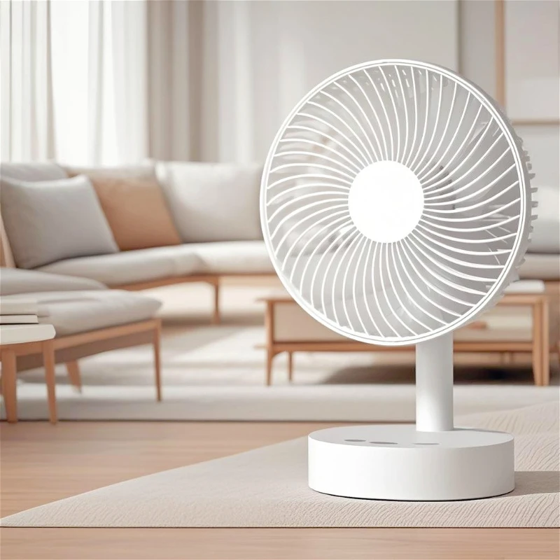 Настольный настольный вентилятор Портативная перезаряжаемая батарея с 4 уровнями скорости и таймером 3600 мАч с сильным ветром Тихий USB-вентилятор