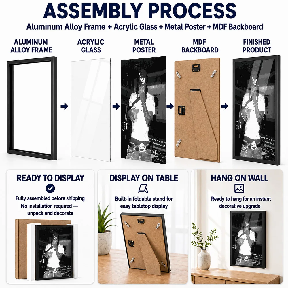 Playboi Carti Metal Poster With Aluminum Alloy Frame Personalized Photo Vintage Sound Style Wall Art For Studio Music Fan Gift