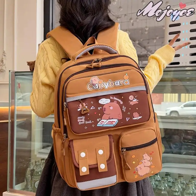 

Capybara Backpack Large Capacity School Bag Spinal Protection Teens Student Bags Cute Animal Cartoon Multiple Pockets Daypack ﻿