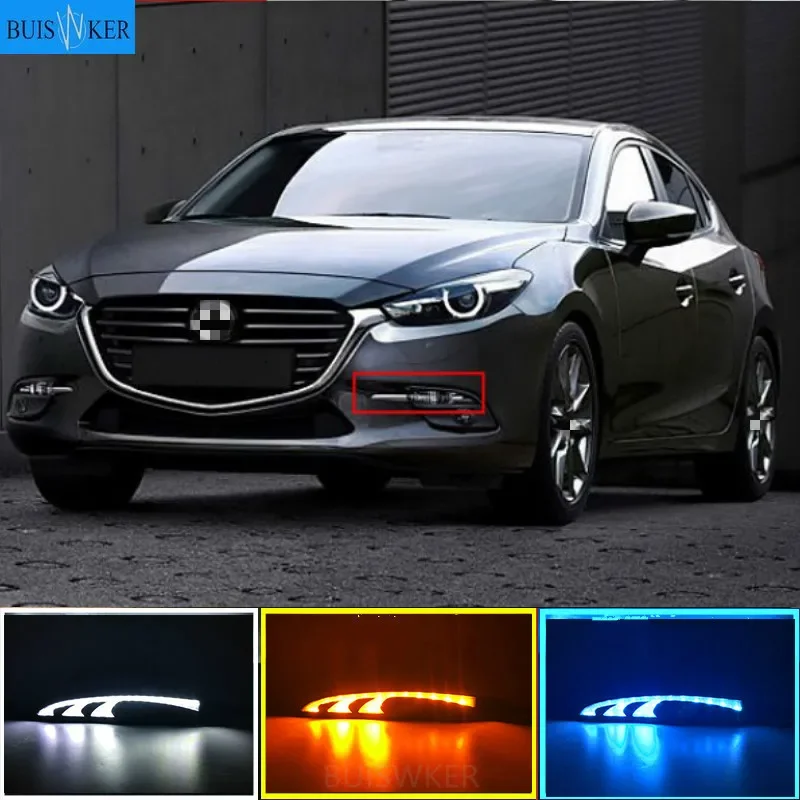 

for Mazda 3 Mazda3 Axela 2017 2018 Driving DRL with turn signal Daytime Running Light fog lamp Relay 12V Daylight car styling