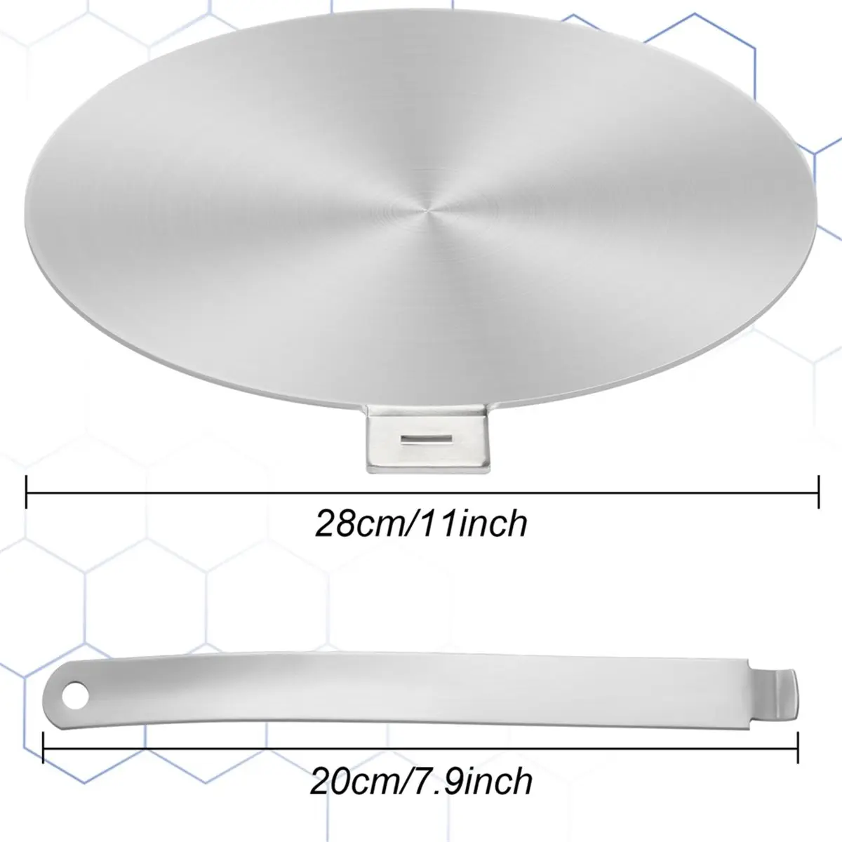 11 Inch Stainless Steel Heat Diffuser Plate Induction/Gas/Glass Cooktop Converter Plate with Removable Handle