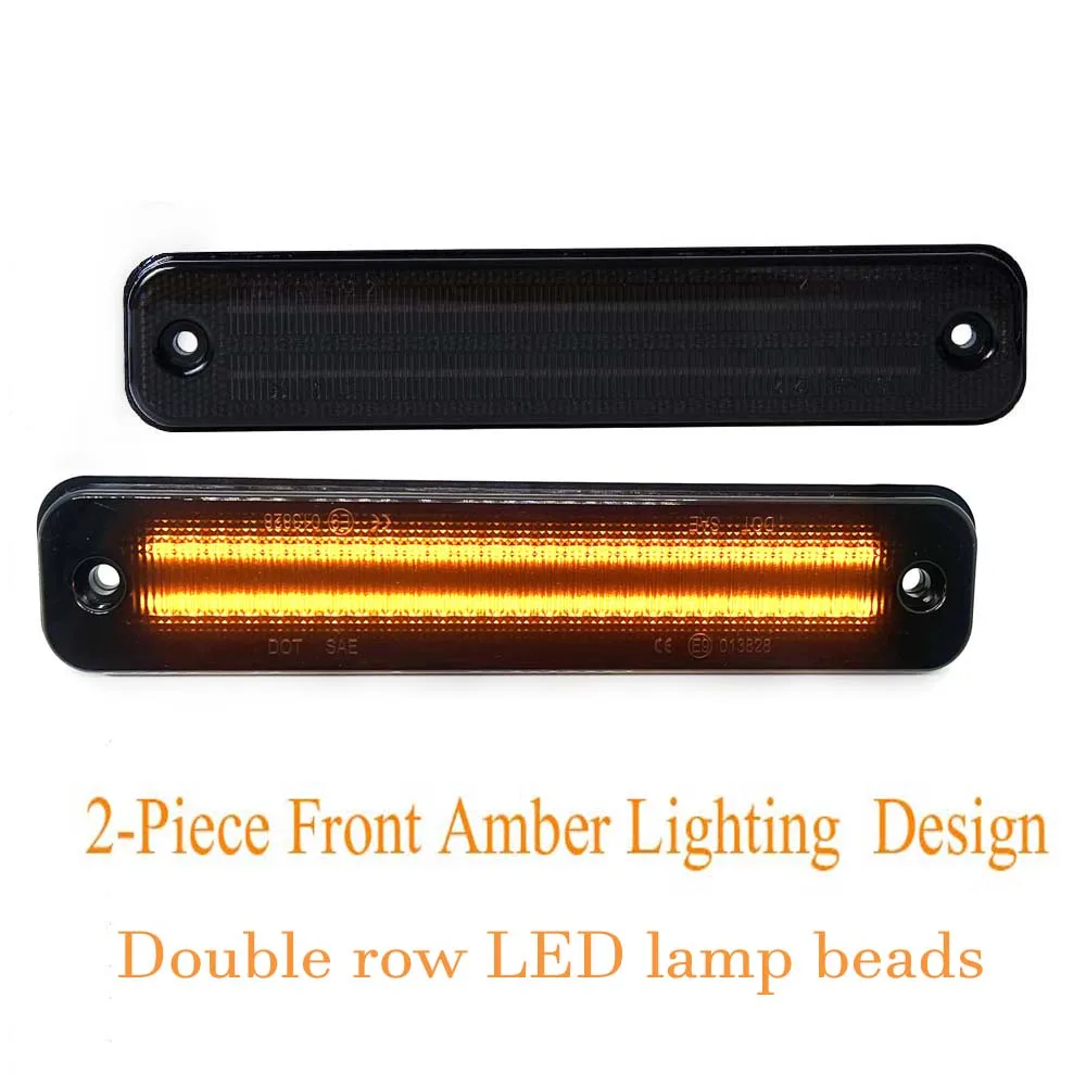 LED Warning Strobe Light For 2004 2005 Hummer H2 2003-2009 Front/Rear LED Amber Side Marker Lights Lamps Car Running Signal Lamp