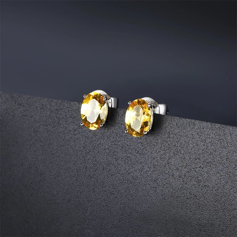 

Sterling Silver 925 Natural Citrine Stud Earrings for Women