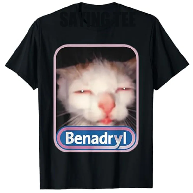 

Funny Weird Cat Meme Kitty Benny Cute T-Shirt Humorous Stupid Kitten Graphic Outfit Cat Dad Mom Short Sleeve Blouses Saying Tee