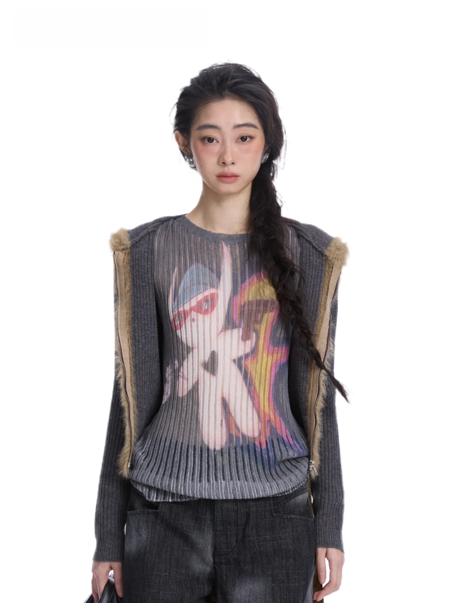 

Вязаная толстовка Mof Girl Magic Ok Hero с принтом, повседневная, свободного кроя, с длинными рукавами, круглым вырезом, из мягкого полиэстера и вискозного волокна, для повседневной носки