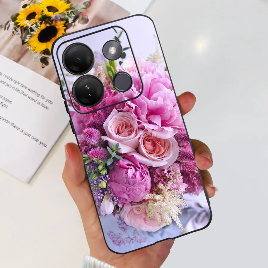 For Infinix Smart 7 HD Case 2023 Fundas Fashion Butterfly Silicone Soft Black Phone Cases For INFINIX Smart7HD X6516 Coque Cover