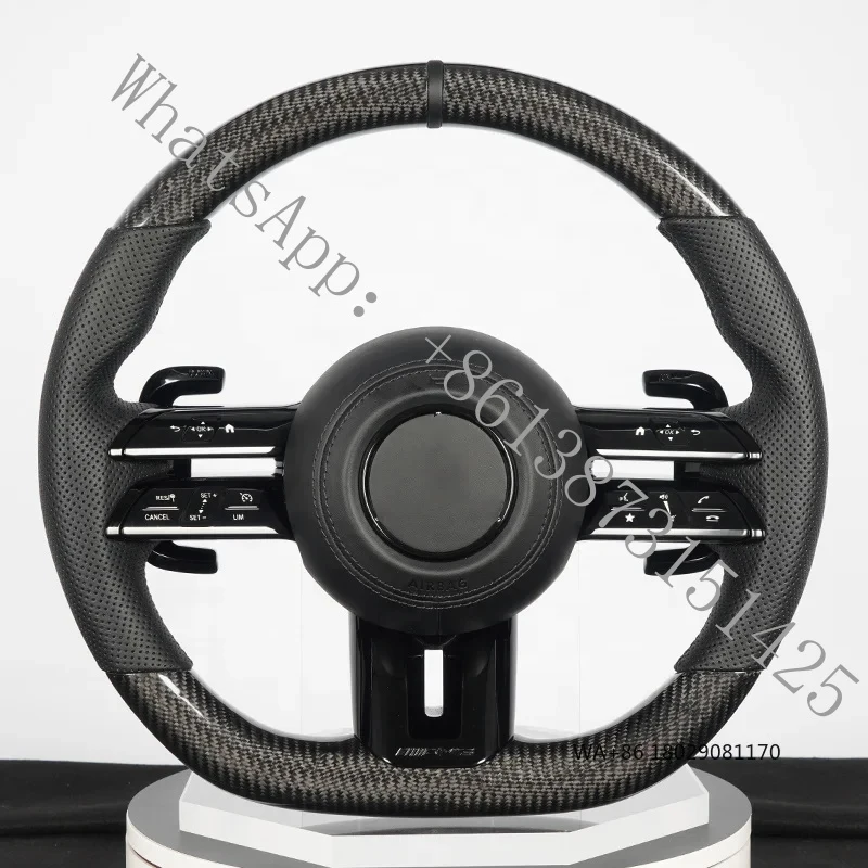 

Подходит для C217, W211, W212, W221, W222, S63, C63, GLA45, C43, SLC, W204, W205, CLA, GLA 45 класса, руль из карбона.