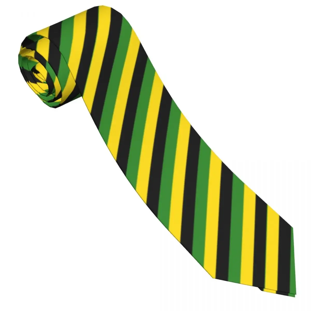 

Jamaica Flag Stripes Tie Geometric Design Neck Ties Novelty Casual Collar Tie Unisex Adult Daily Wear Party Necktie Accessories