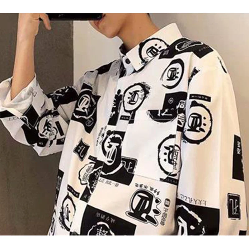 Stylish Lapel Button Printed Casual Tie Dye Shirts Men\'s Clothing 2023 Autumn New Loose Korean Tops Long Sleeve All-match Shirt