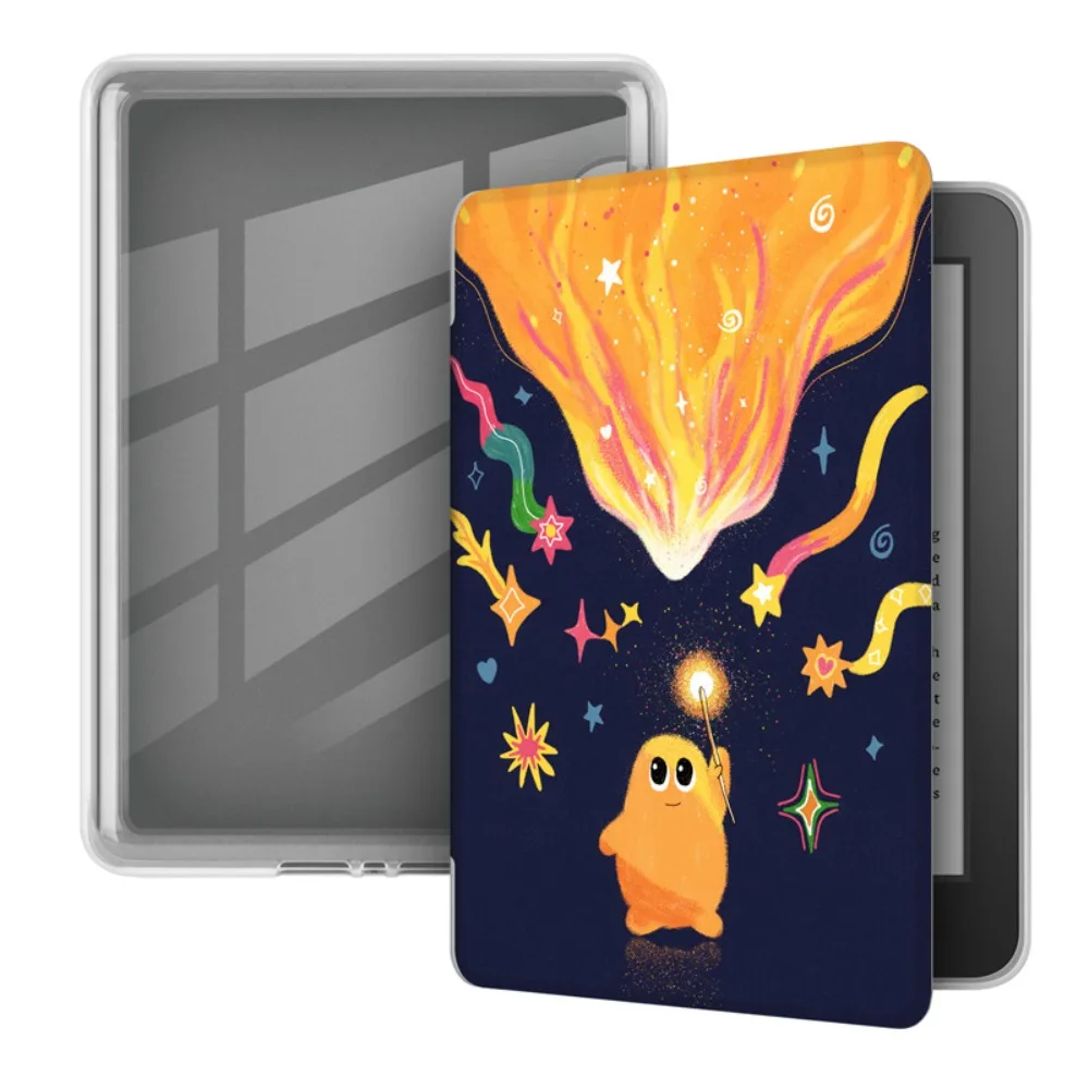 Auto Wake/Sleep e-Reader Case Wear Resistant Leather Acrylic Back Cover for Kindle Paperwhite 12th Gen 2024 7 inch Colorsoft