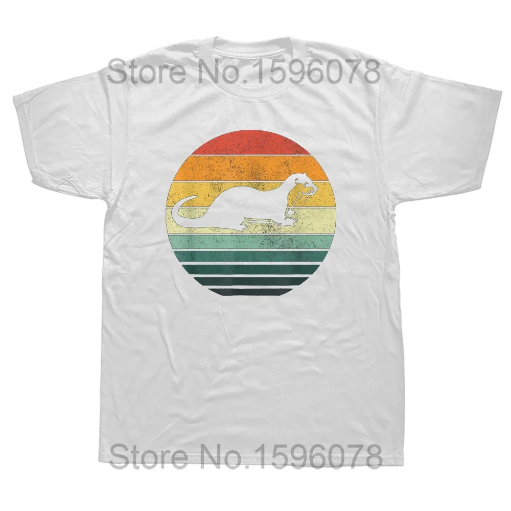 Funny Sea Otter Animal Sunset Retro Vintage T Shirts Graphic Cotton Streetwear Short Sleeve Birthday Gifts Summer Style T-shirt