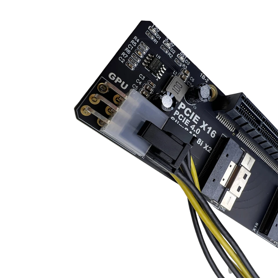 2Port SlimSAS 8i X2 to PCIe4.0 X16 Slot Adapter Card SFF8654 Riser