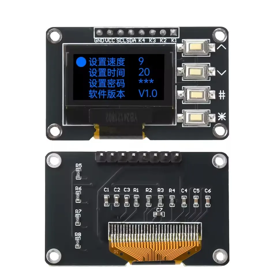 0.96 Inch IIC OLED Display Module 4-Key Matrix Keyboard SSD1306 SSD1315 for DIY