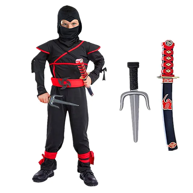 Boys Stealth Ninja Costume Kids Japanese Warrior Book Week Kungfu - Foto 11