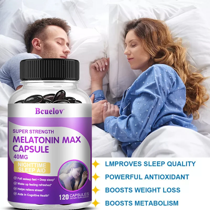 

Melatonin Capsule Supplement - Helps Support Stress and Anxiety, Deep Sleep, Prevent Insomnia, Improve Quality