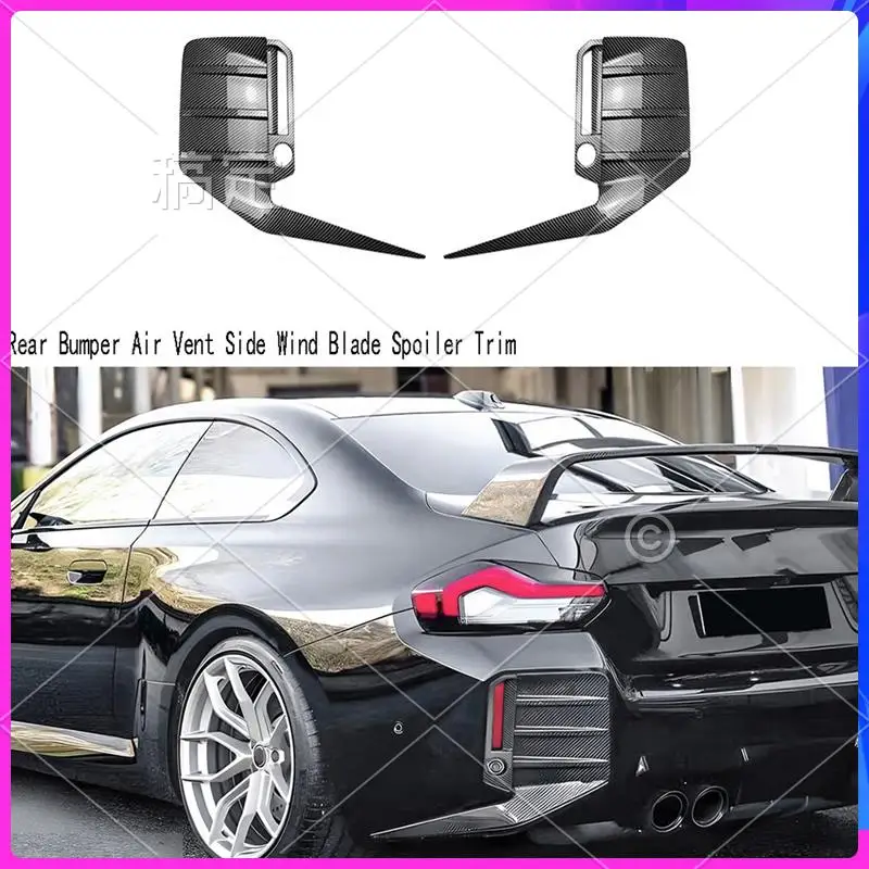 

AR-Car Rear Bumper Air Vent Side Wind Blade Spoiler Indicator Light Trim For BMW 2 Series M2 G87 MP 2023+