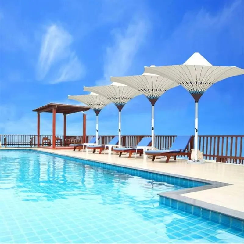 Creative Aluminum Patio Umbrella Commercial Landscape Sun Shade Canopy Poolside Hotel Courtyard Decorative Shelter Outdoor