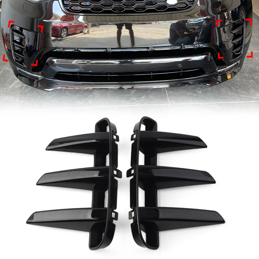 1Pcs Glossy Black Car Front Bumper Grille Air Vent Cover Trim Left/Right For Land Rover Discovery 5 2021-2022