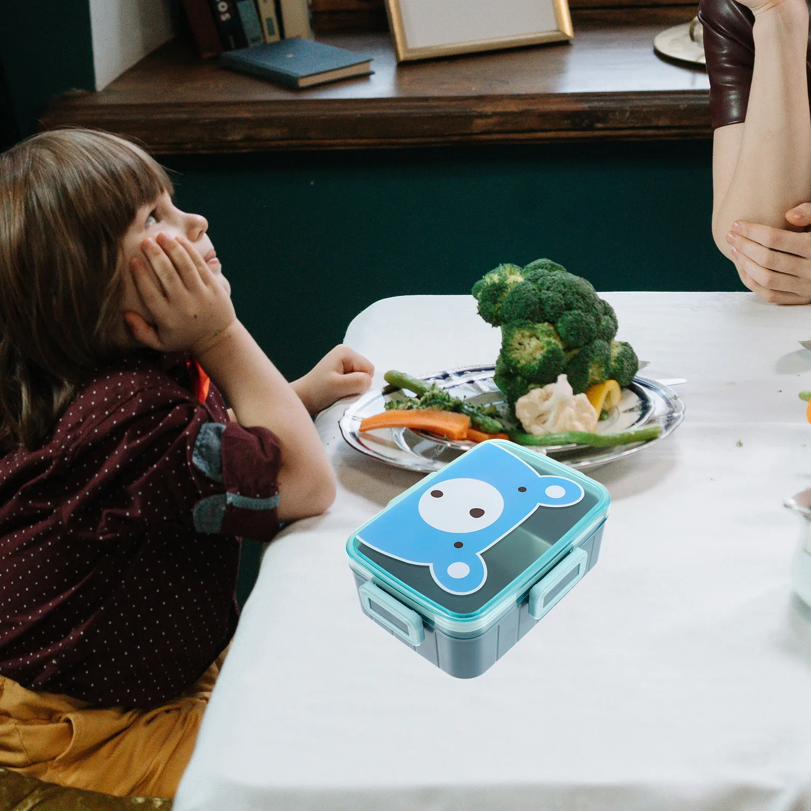 

Детский пластиковый ланч-бокс с герметичными отделениями, многоразовый, с мультяшной крышкой, в японском стиле, для закусок, риса, хлопьев