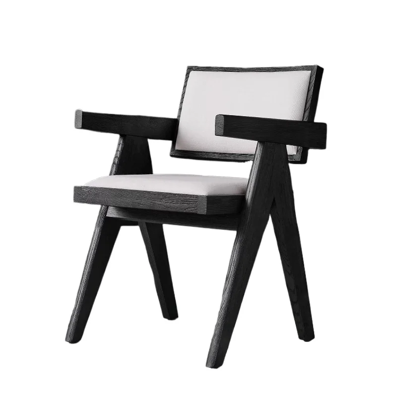 

Italian modern extremely simple solid wood dining chair American rural retro furniture Nordic high-end