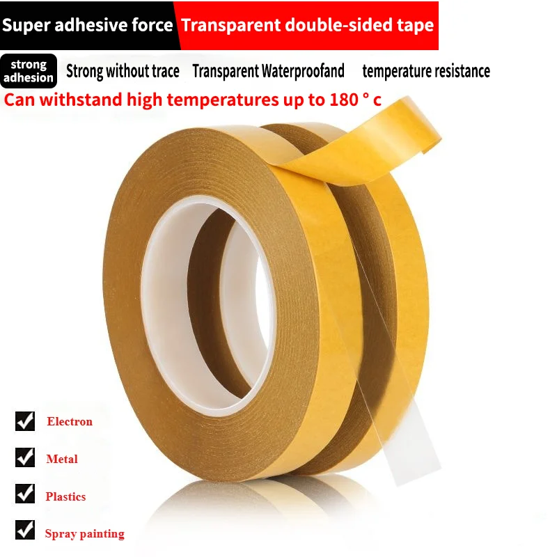 Professional Strong Adhesive Double Sided Tape, Heat Resistant PET Film Transparent Waterproof, for Car Bonding Signs Projects