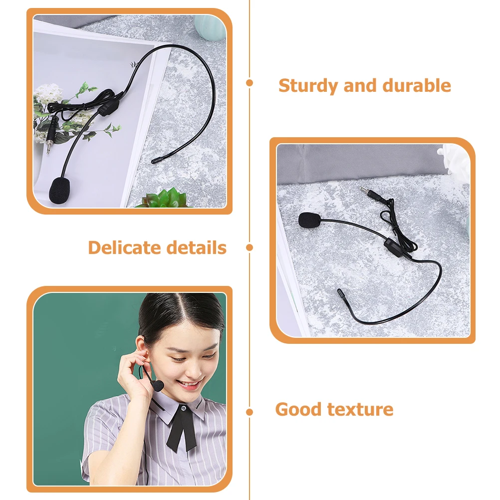 

Threaded Wire Mouth Microphone Headset Wired Mic for Fitness Class Karaoke Child Safe Durable Portable Stage Performance
