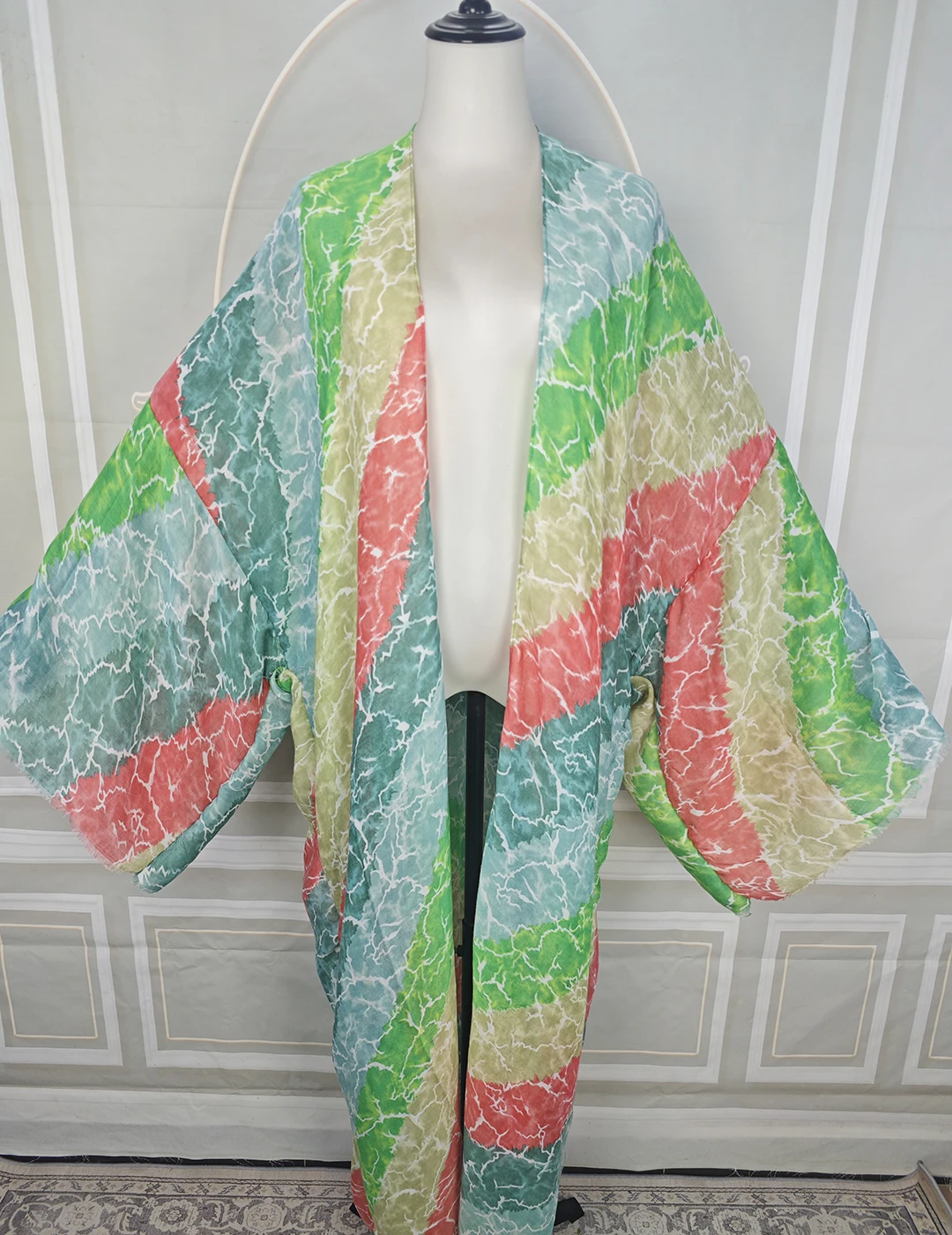 Afrikanische beliebte Strandparty-Vertuschung für Frauen, übergroße, modische, bedruckte lange Kimonos, Blogger, vorne offen, Duster-Mantel für den Urlaub