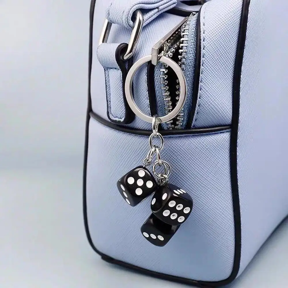 Fashion 8 Ball Dice Keychain Phone Keyring Y2K Bag Pendant Charm Handmade Creative Smiling Face Dice Keychain Accessories Gift